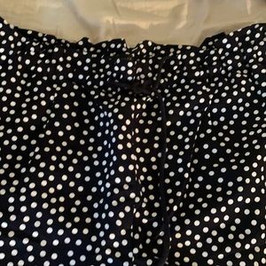 NWT Ann Taylor pants black white polka dot XL